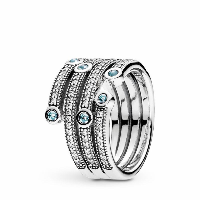 Pandora Australia ShimmeStackable Ring Ocean Stackable Ring - Sterling Silver | PWCSHR857